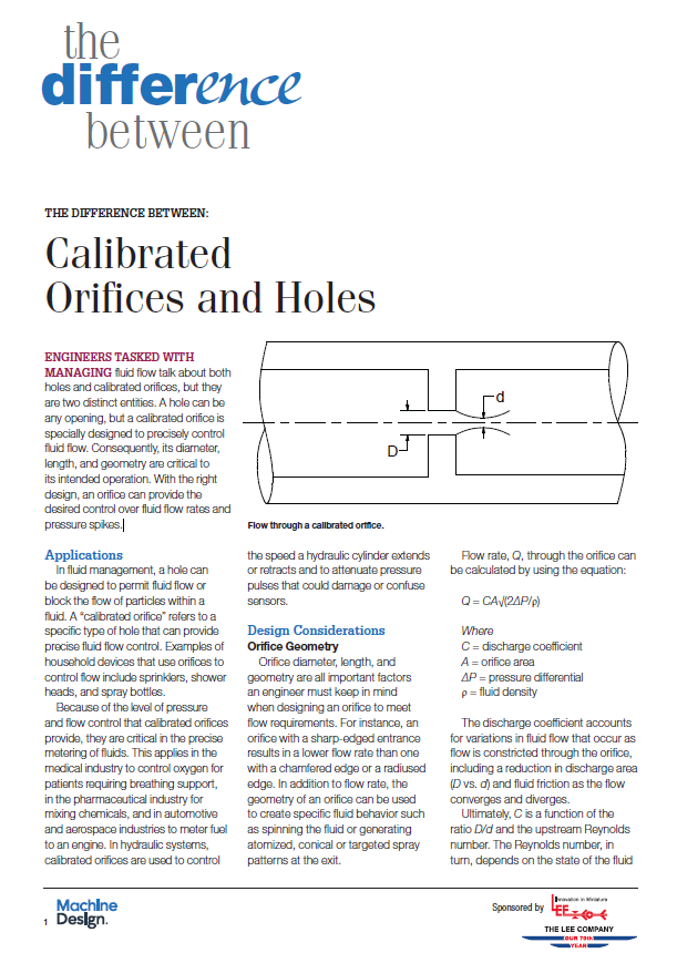 The Difference Between Calibrated Orifices and Holes