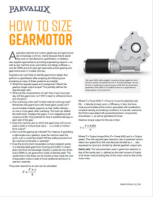 How to Size a Gearmotor