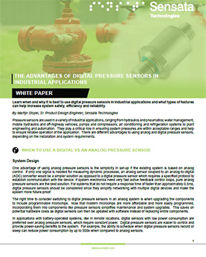 The Advantages of Digital Pressure Sensors in Industrial Applications